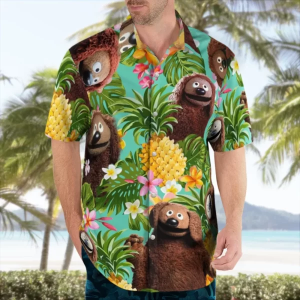 Camisas masculina casual floral havaiana cartoon,  de manga curta 3D de grandes dimensões para praia, moda, verão - Image 8