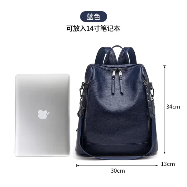 Mochila de couro de grande capacidade feminina, moda versátil, bolsa de viagem lazer, mochila maré, nova. - Image 5