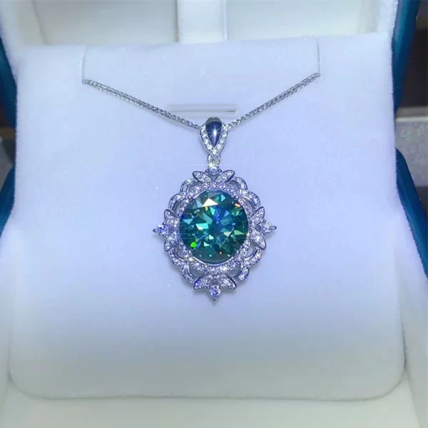Colar de pingente feminino, Houtros 5 Carat Moissanite, S925 Prata, Corte Brilhante, Branco, Verde, Diamond Laboratório, Jóias de Luxo, GRA - Image 5
