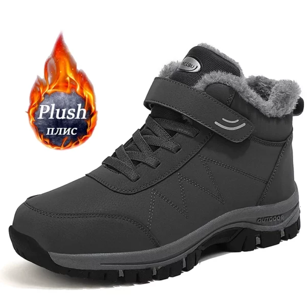 Tênis de couro impermeáveis unissex, botas antiderrapantes, botas de neve unissex quentes, luxuoso, ao ar livre, inverno, novo. - Image 8