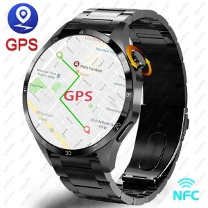Relógio de pulso masculino, GT4 Pro Smartwatch, Rastreador GPS, Tela HD 360x360, Chamada Bluetooth, Frequência Cardíaca, NFC, Novo, Huawei, Xiaomi, 360