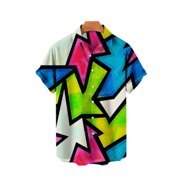 Camisas masculina de manga curta estilo havaiano, blusa solta e respirável, tendência de praia fresca, impressa em 3D, elegante, casual. - Image 18