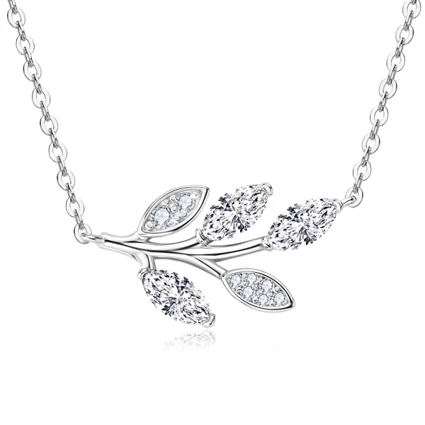 Colar de pingente feminino, Mossanite Diamante, 0,9 Carat, Marquise Cut, 100% 925 Sterling Silver, Colares de Folhas, Jóias - Image 7