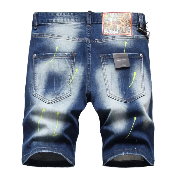 Shorts jeans masculino, rasgados slim-fit, decoração em cadeia, impressão da moda, casuais, elegante, sexy, jeans de rua, leve, luxo. - Image 6