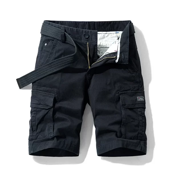 Bermuda/Calções masculino de algodão multi bolsos, sólido, secagem rápida, ao ar livre, respirável, militar, verão, moda masculina, quente. - Image 9