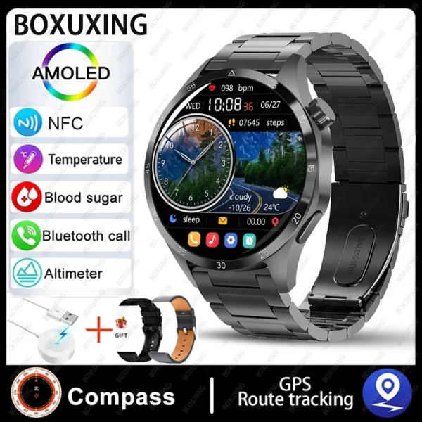 Relógio de pulso masculino, GT4 Pro Smartwatch, Rastreador GPS, Tela HD 360x360, Chamada Bluetooth, Frequência Cardíaca, NFC, Novo, Huawei, Xiaomi, 360 - Image 18