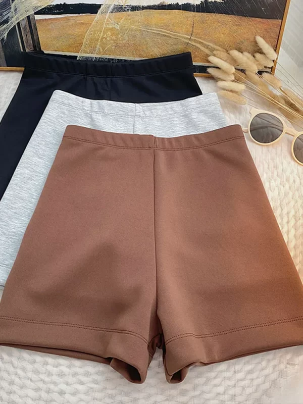 Shorts/Calção preta de cintura alta feminina, perna larga, casual, versátil, moda coreana, Y2K, Spice Girls, outono, inverno, novo.