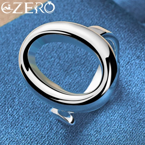 Anel unissex, 925 Sterling Silver Classic Circle O Ring Ajustável,  de Natal, de Casamento, Moda Partido Charme Jóias. - Image 6