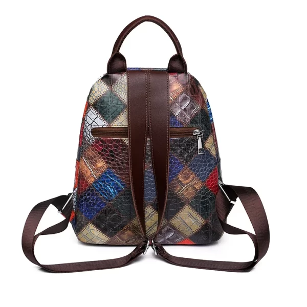 Mochila de couro macio PU feminina, Bolsa de grande capacidade, de viagem de lazer simples, mochila pequena, moda, nova - Image 3