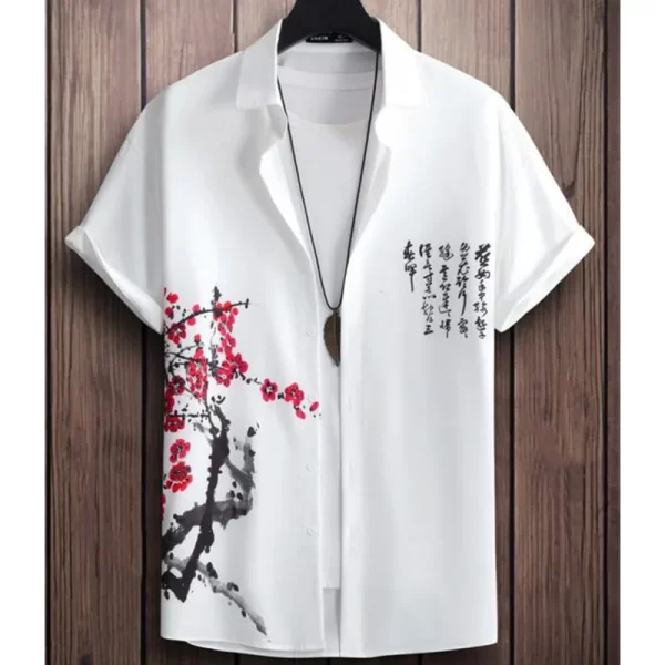 Camisas masculina, havaiana de grandes dimensões, simples, estampada em 3D, casual, top retrô, roupa solta, manga curta, conforto, moda verão - Image 21