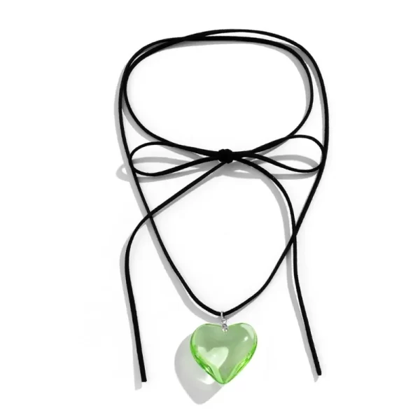 Colar de vidro, moda Jóias Coração, Charm Coração Pingente Colares Clavícula Cadeia para Namorada Casal Aniversário Presente - Image 35