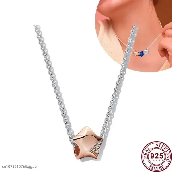 Colar da sorte de prata feminino, 925, Estrela Guardiã, Original, Requintado, Coelho Logotipo, Noivado, Jóias DIY, Luxo. - Image 11