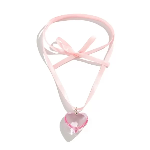 Colar de vidro, moda Jóias Coração, Charm Coração Pingente Colares Clavícula Cadeia para Namorada Casal Aniversário Presente - Image 29