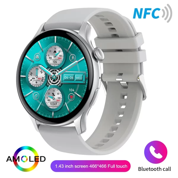 Relógio de pulso feminino, HYTRON-impermeável esportes relógio inteligente, sempre exibe o tempo, chamada Bluetooth, IP68, AMOLED, 1,43 "tela HD, 466x466 - Image 16