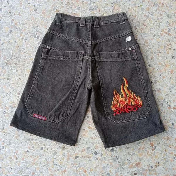 Shorts jeans unissex INCO, com padrão tigre branco, shorts soltos Y2K, neogótico, basquete harajuku, hip hop, verão - Image 19