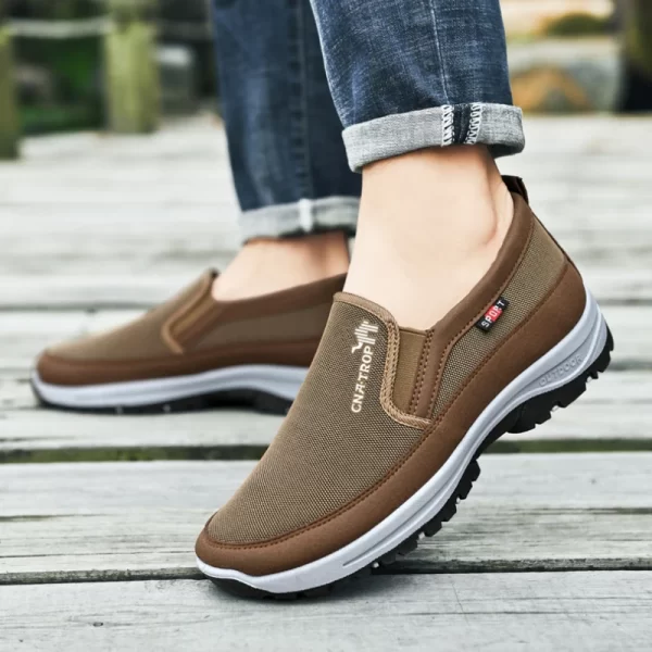 Sapatos masculino, mocassins de malha macia vulcanizada, tênis respiráveis, deslizamento antiderrapante,  de água confortáveis, cor sólida. - Image 5