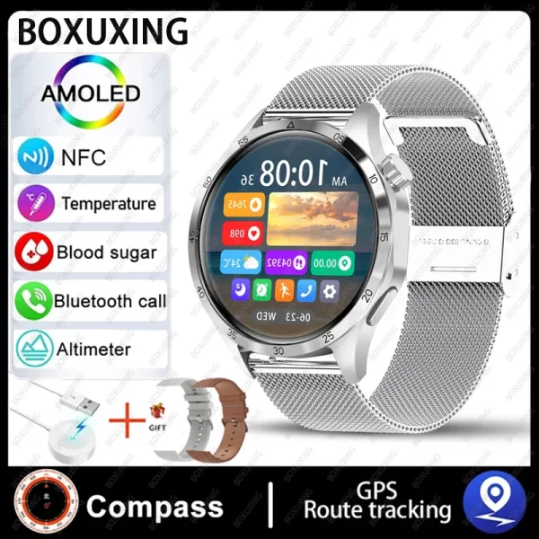 Relógio de pulso masculino, GT4 Pro Smartwatch, Rastreador GPS, Tela HD 360x360, Chamada Bluetooth, Frequência Cardíaca, NFC, Novo, Huawei, Xiaomi, 360 - Image 17