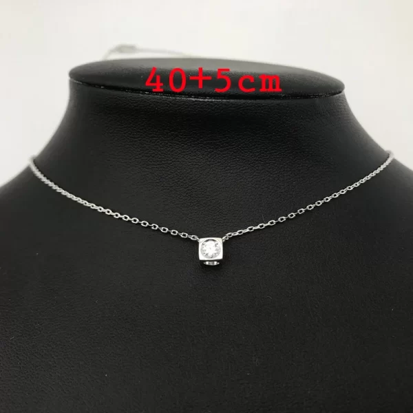 Colar feminino, Le Cube Diamant Colar, Solitaire Francês Pedra, Pingente De Moda, Prata Van Jóias. - Image 7