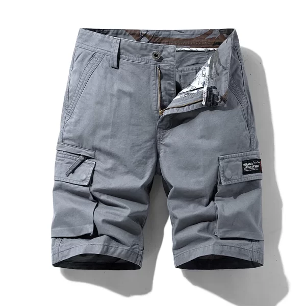 Bermuda/Calções masculino de algodão multi bolsos, sólido, secagem rápida, ao ar livre, respirável, militar, verão, moda masculina, quente. - Image 22