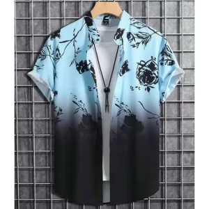 Camisas masculina, havaiana de grandes dimensões, simples, estampada em 3D, casual, top retrô, roupa solta, manga curta, conforto, moda verão