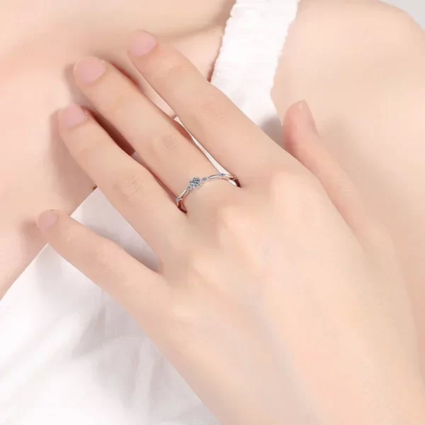 Anel feminino, NeeTim-Anel Moissanite, 925 Sterling Silver, Anéis de Noivado, Presentes de Casamento, Joalheria Fina, Cor D, VVS1, Certified - Image 4