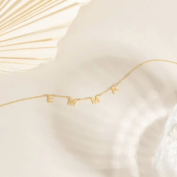 Colar feminino, cute letter, pingente,  com Nome Personalizado Jóias em Aço Inoxidável, Presentes de Natal Personalizados para Mamãe e Esposa - Image 2