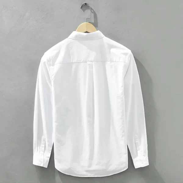 Camisas casuais clássicas masculinas, algodão puro, finas, gola virada para baixo, nova, outono, C6677 - Image 2