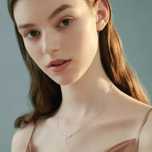 Colar de pingente feminino, Mossanite Diamante, 0,9 Carat, Marquise Cut, 100% 925 Sterling Silver, Colares de Folhas, Jóias - Image 5