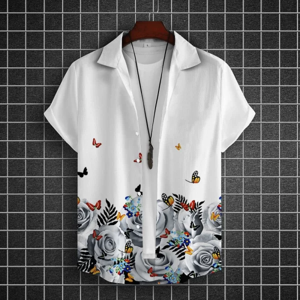 Camisas masculina, havaiana de grandes dimensões, simples, estampada em 3D, casual, top retrô, roupa solta, manga curta, conforto, moda verão - Image 15