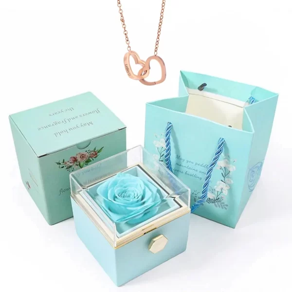 Colar Gravado Coração, Rotating Rose Box, Eternamente Preservado. - Image 14