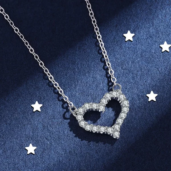 Colar feminino, TFGLBU-Plated Moissanite, Teste Passe Coração Pingente, S925 Sterling Silver, Presente de Aniversário, Pt950, 1 Pc - Image 7