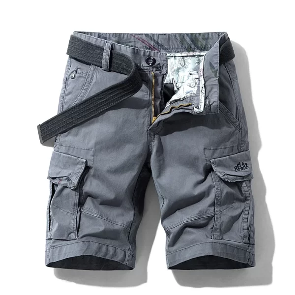 Bermuda/Calções masculino de algodão multi bolsos, sólido, secagem rápida, ao ar livre, respirável, militar, verão, moda masculina, quente. - Image 17
