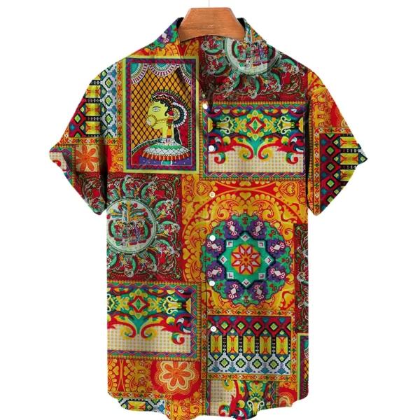Camisas masculina,  de alta qualidade luxo hawaii dazn férias praia floral, superior melhor estilo étnico roupas. - Image 5