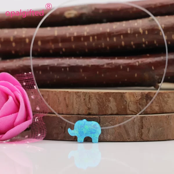 Colar Opala elefante, Transparente Nylon Cadeia Sintética, Transparente Colar para Senhora presente - Image 12