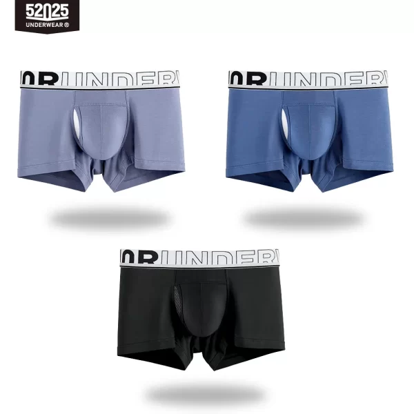 Cueca Boxer masculina de malha de seda de secagem rápida, cueca patenteada confortável, bolsa de separação, cuecas sexy, 52025 - Image 10