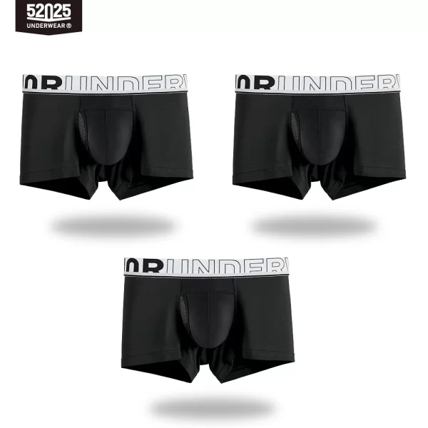 Cueca Boxer masculina de malha de seda de secagem rápida, cueca patenteada confortável, bolsa de separação, cuecas sexy, 52025 - Image 9
