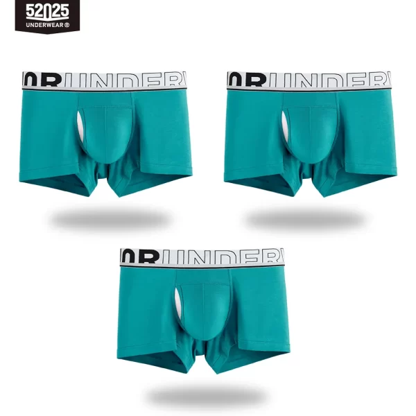 Cueca Boxer masculina de malha de seda de secagem rápida, cueca patenteada confortável, bolsa de separação, cuecas sexy, 52025 - Image 8
