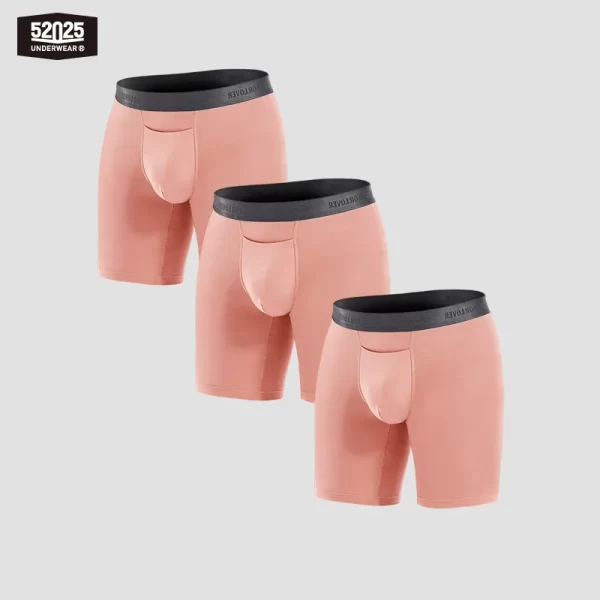 Cuecas Boxer sem costura masculina,  ultra macia, roupa interior respirável,  boxer longas, costura 8 ", moda sexy, 3pcs, 52025 - Image 9