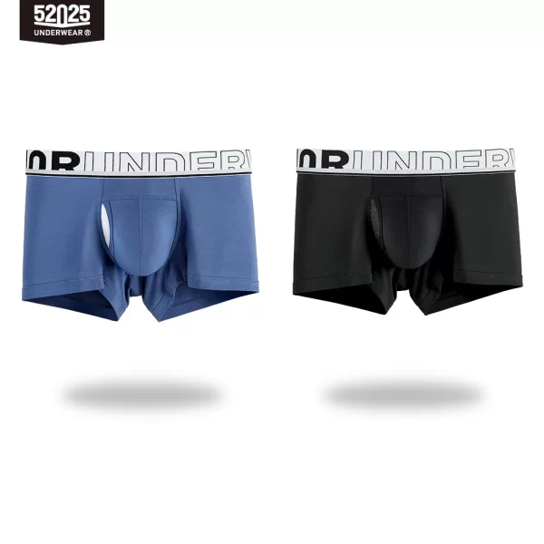 Cueca Boxer masculina de malha de seda de secagem rápida, cueca patenteada confortável, bolsa de separação, cuecas sexy, 52025 - Image 15