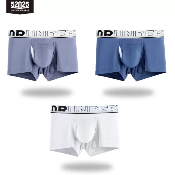 Cueca Boxer masculina de malha de seda de secagem rápida, cueca patenteada confortável, bolsa de separação, cuecas sexy, 52025 - Image 13