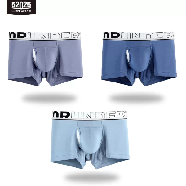Cueca Boxer masculina de malha de seda de secagem rápida, cueca patenteada confortável, bolsa de separação, cuecas sexy, 52025 - Image 23