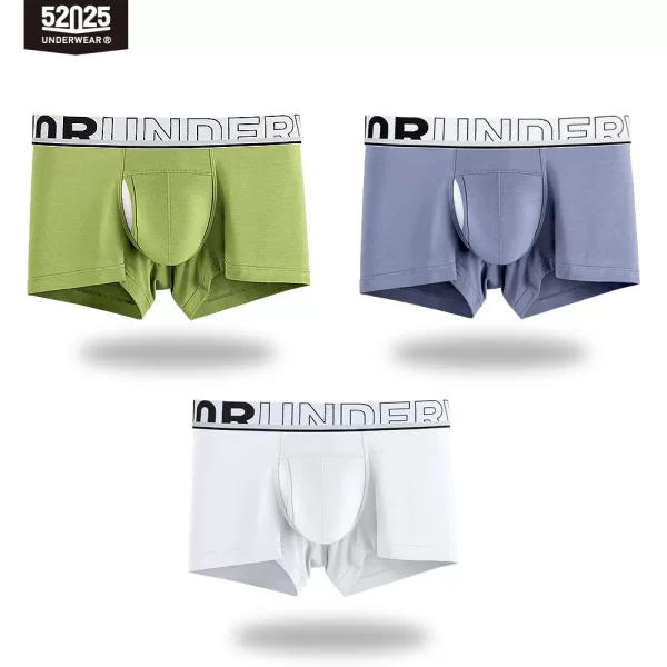 Cueca Boxer masculina de malha de seda de secagem rápida, cueca patenteada confortável, bolsa de separação, cuecas sexy, 52025 - Image 11