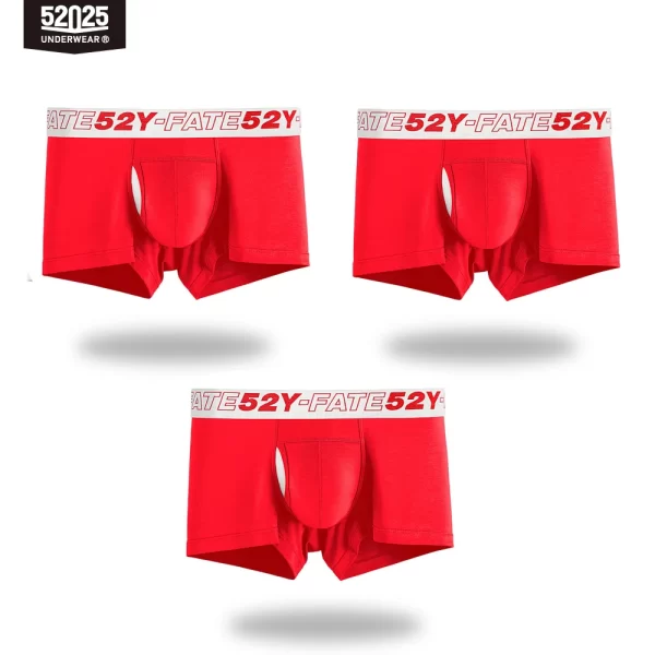 Cueca Boxer masculina de malha de seda de secagem rápida, cueca patenteada confortável, bolsa de separação, cuecas sexy, 52025 - Image 25