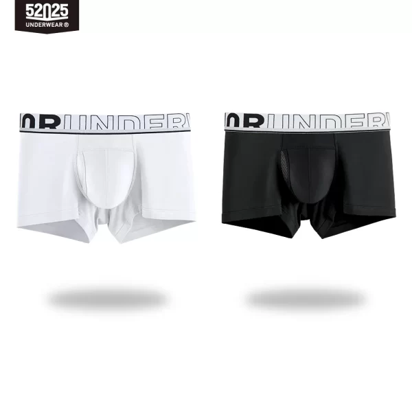 Cueca Boxer masculina de malha de seda de secagem rápida, cueca patenteada confortável, bolsa de separação, cuecas sexy, 52025 - Image 7