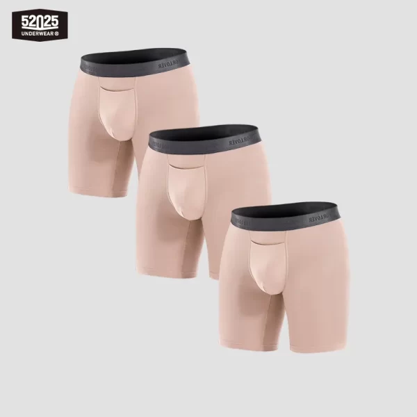 Cuecas Boxer sem costura masculina,  ultra macia, roupa interior respirável,  boxer longas, costura 8 ", moda sexy, 3pcs, 52025 - Image 10