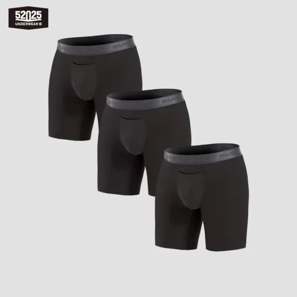 Cuecas Boxer sem costura masculina,  ultra macia, roupa interior respirável,  boxer longas, costura 8 ", moda sexy, 3pcs, 52025 - Image 11