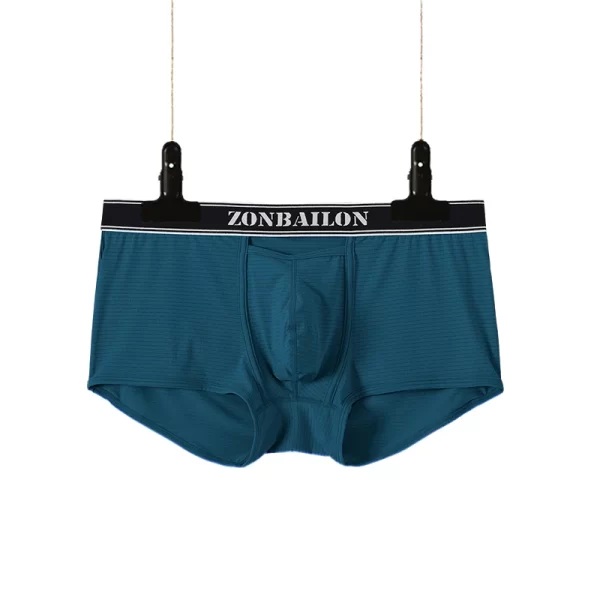 Cueca boxer masculina, sexy,  macia, respirável, design de personalidade, oca, moda. - Image 2