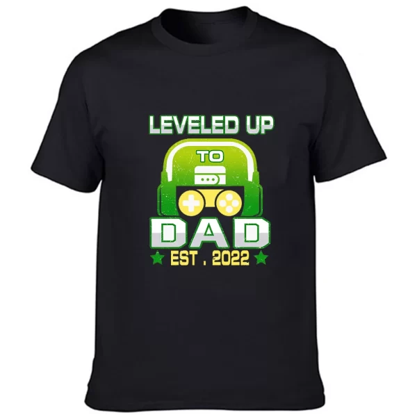 Camiseta de manga curta, masculina, com gola O, anúncio grávida, presente, promovido ao papai, para papai. - Image 11