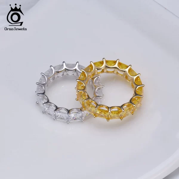 Anel unissex de prata esterlina 925, Orsa Jewels, Aliança de Noivado e Casamento AAA CZ, Jóias da Moda, 100% Real, SR48 - Image 4