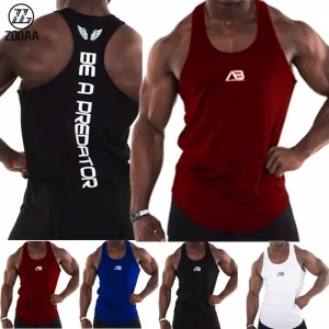 Camiseta regata masculina,  esportivo zogaa, de secagem rápida para treino.